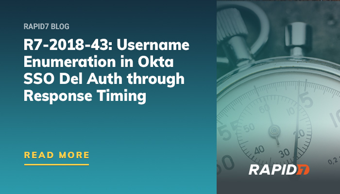 Username Enumeration in Okta SSO Del Auth through Response Timing | Rapid7  Blog