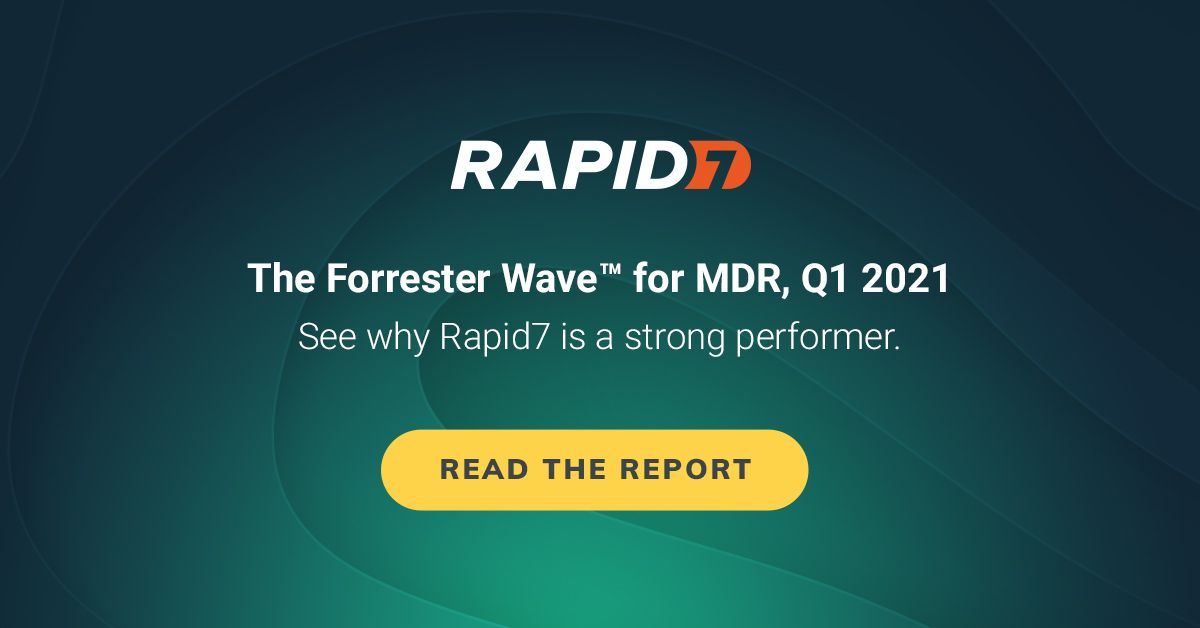 2021 Forrester Wave for MDR Rapid7 a Strong Performer