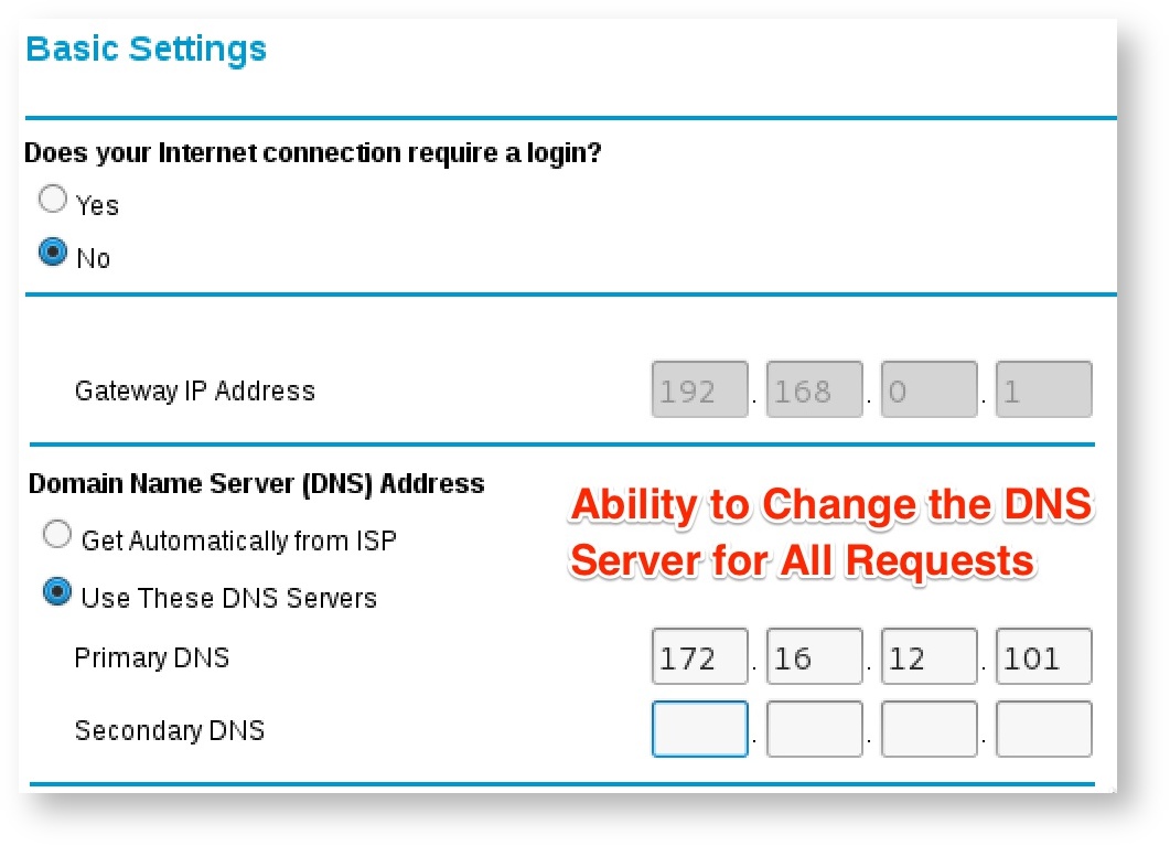 Figure 17: Changing DNS addresses